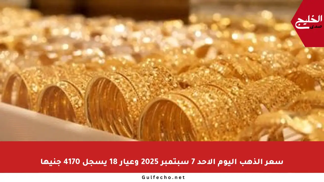 سعر الذهب اليوم الأحد 7 سبتمبر 2025 وعيار 18 يسجل 4170 جنيها